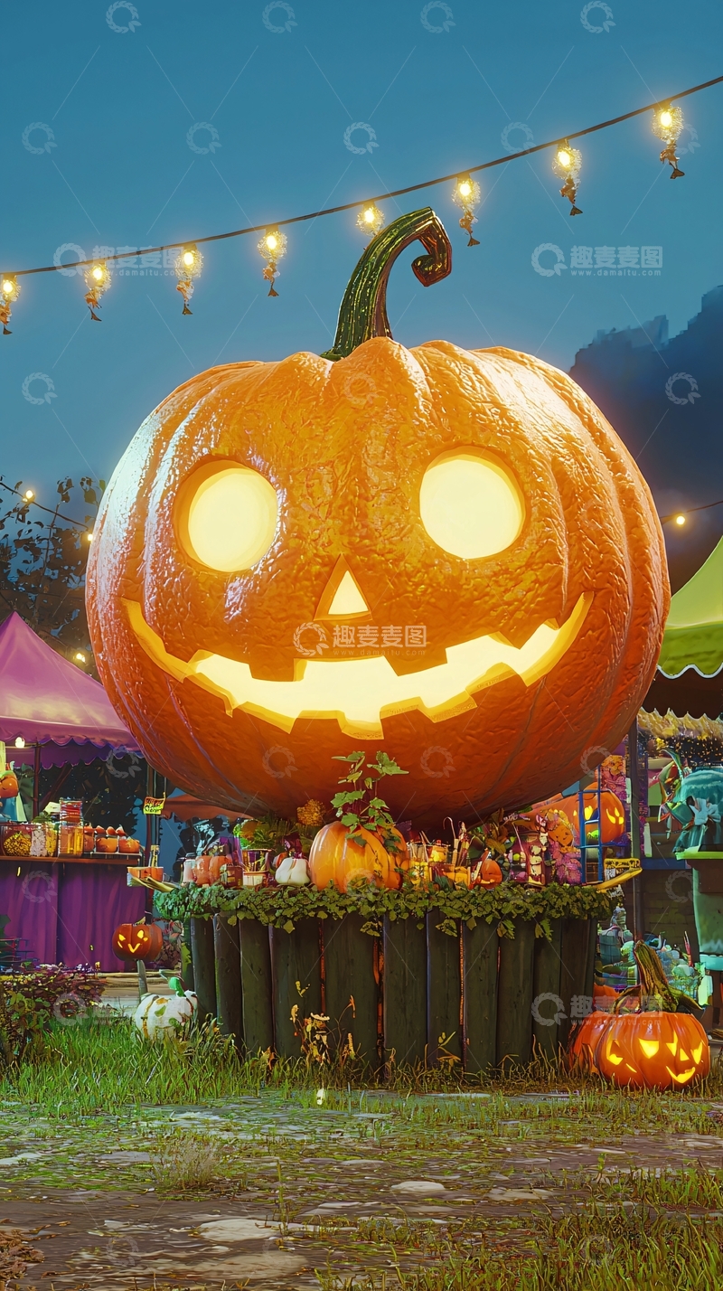 高清大图下载【趣麦麦图】万圣节南瓜灯装饰场景