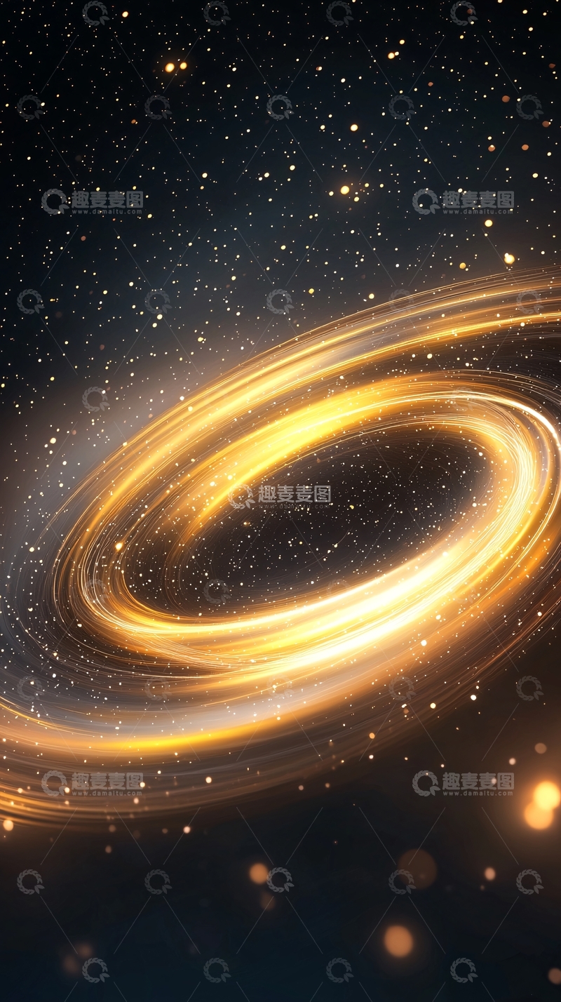 高清大图下载【趣麦麦图】金色星系动态壁纸