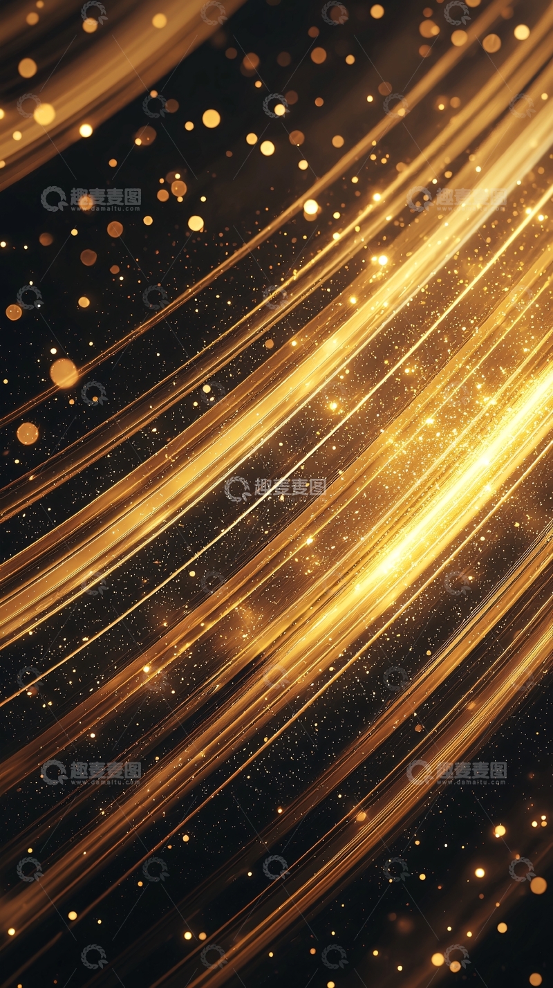 高清大图下载【趣麦麦图】金色光带星空背景