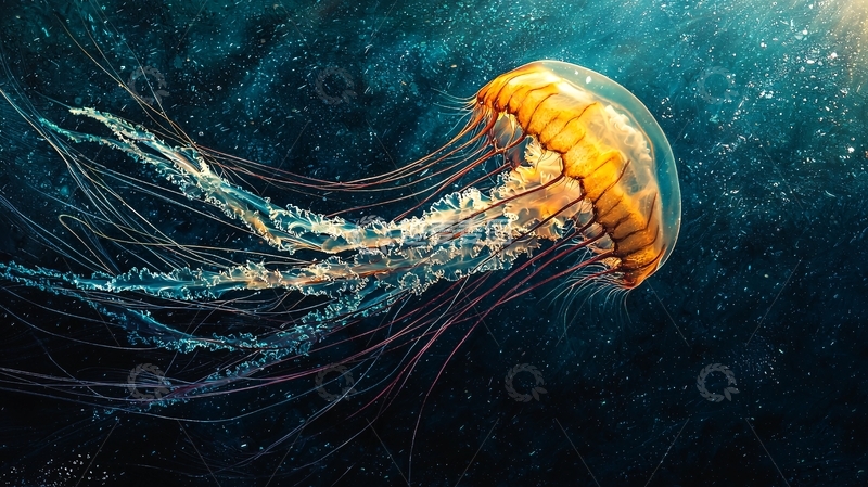 高清大图下载【趣麦麦图】深海中的水母