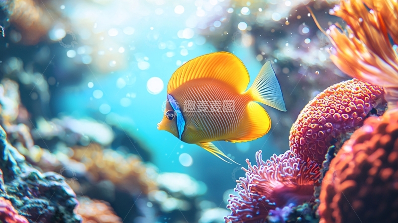 高清大图下载【趣麦麦图】热带鱼珊瑚礁海洋生态系统