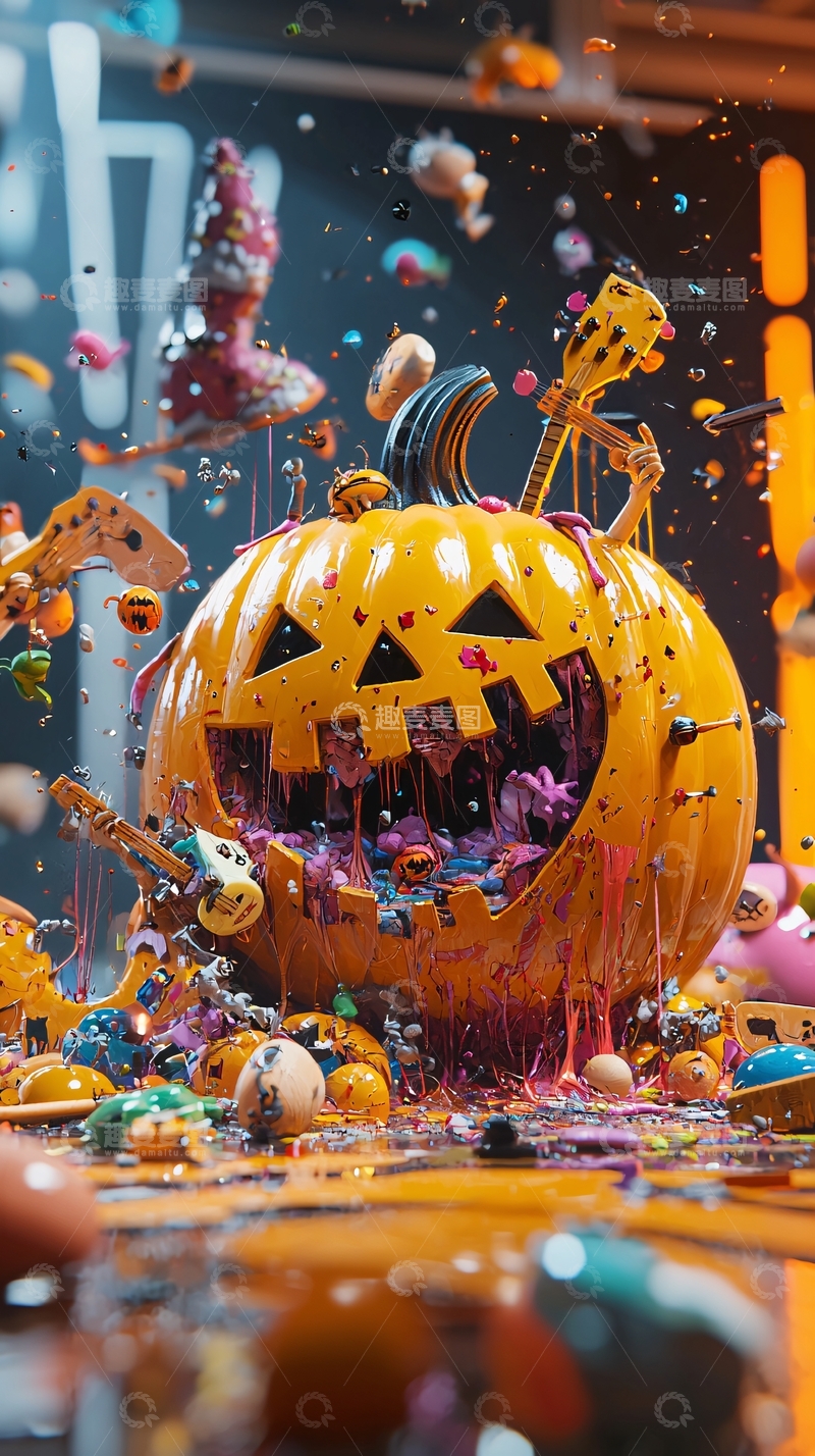 高清大图下载【趣麦麦图】万圣节南瓜派对场景