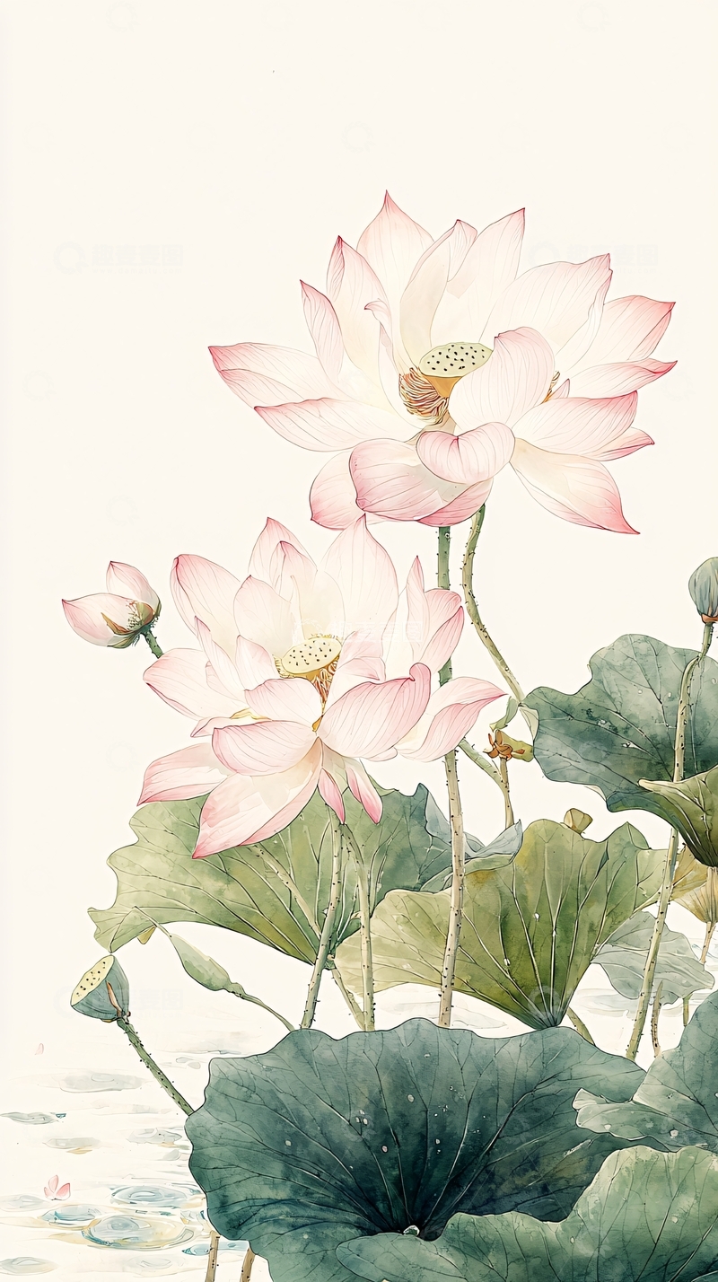 高清大图下载【趣麦麦图】荷花盛开的夏日风景