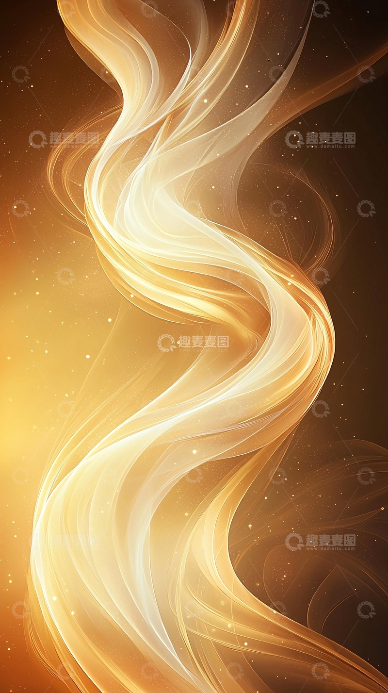 高清大图下载【趣麦麦图】金色动态曲线抽象背景