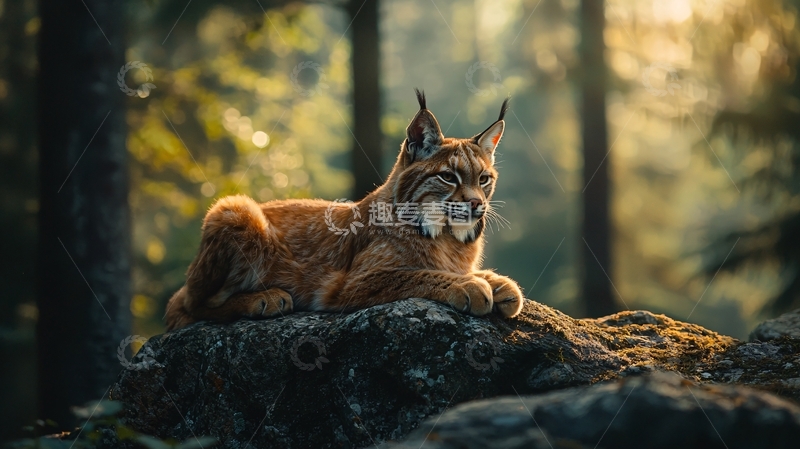 高清大图下载【趣麦麦图】森林中的猫科动物
