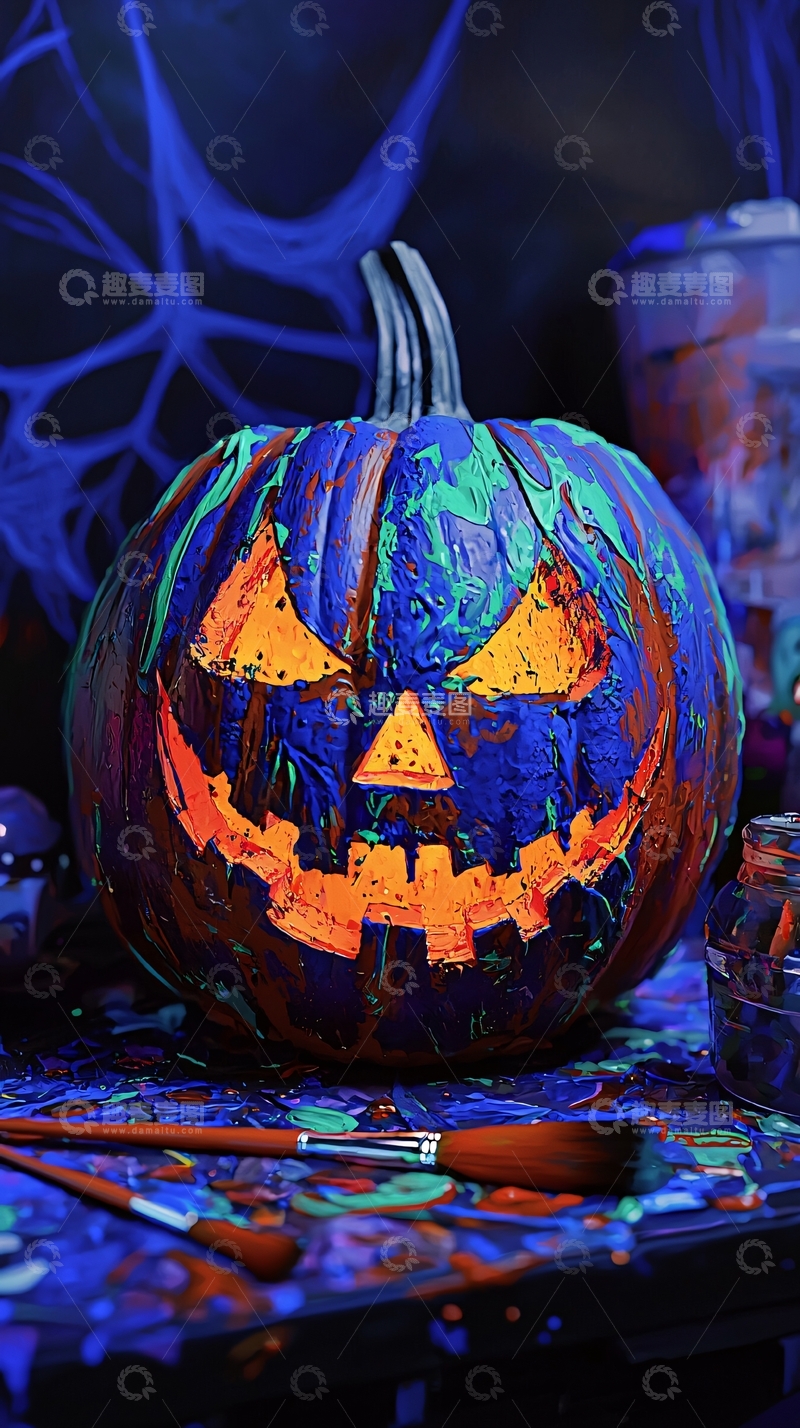 高清大图下载【趣麦麦图】万圣节彩绘南瓜创意装饰