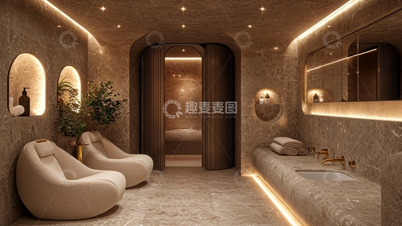 高清大图下载【趣麦麦图】豪华主卫隐形门设计