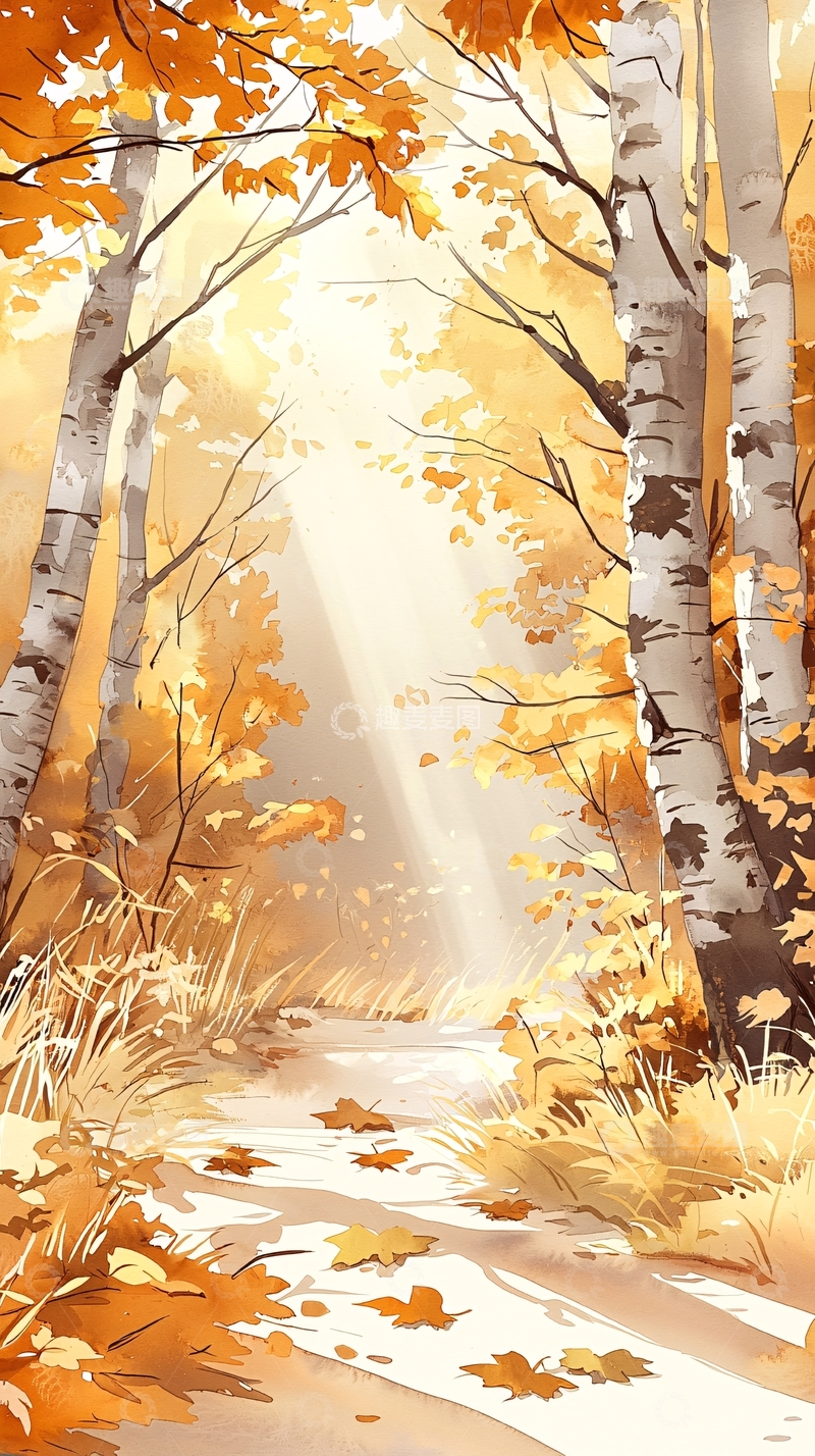 高清大图下载【趣麦麦图】秋日森林小径130