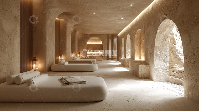 高清大图下载【趣麦麦图】简约酒店走廊隐形灯设计