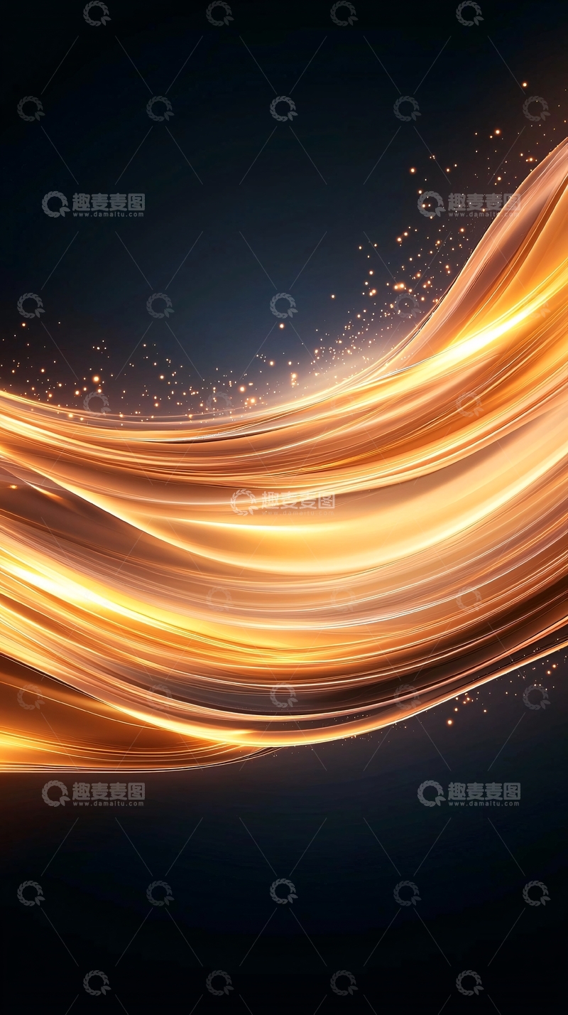 高清大图下载【趣麦麦图】金色光带动态壁纸