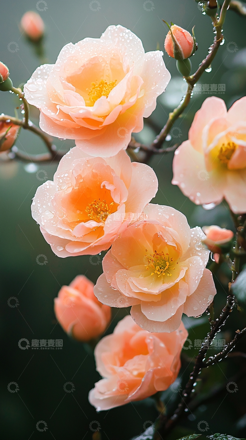 高清大图下载【趣麦麦图】雨后盛开的粉色玫瑰花