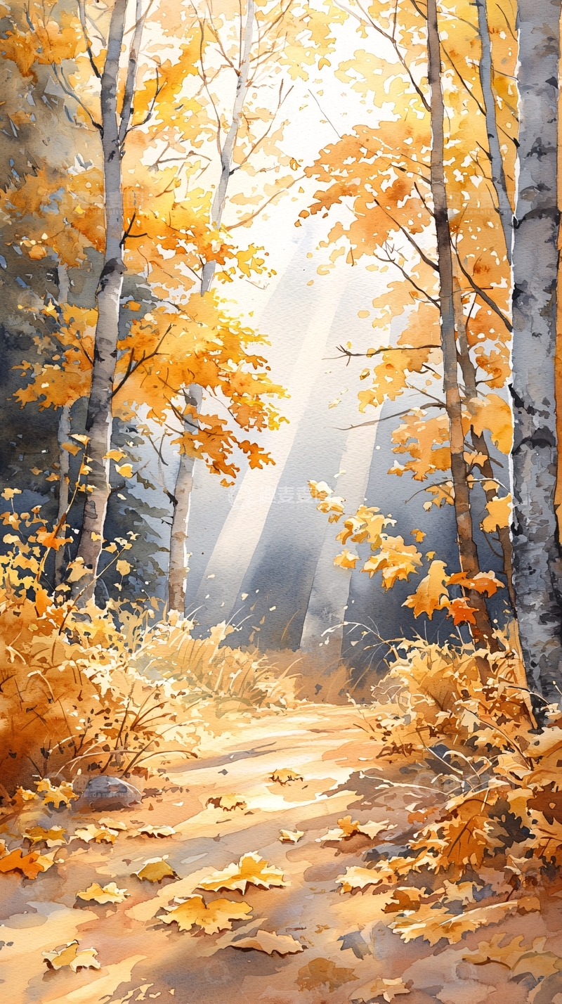 高清大图下载【趣麦麦图】秋日森林小径127