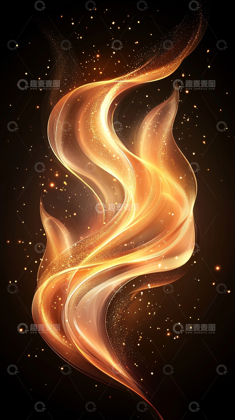 高清大图下载【趣麦麦图】金色流动光效背景素材