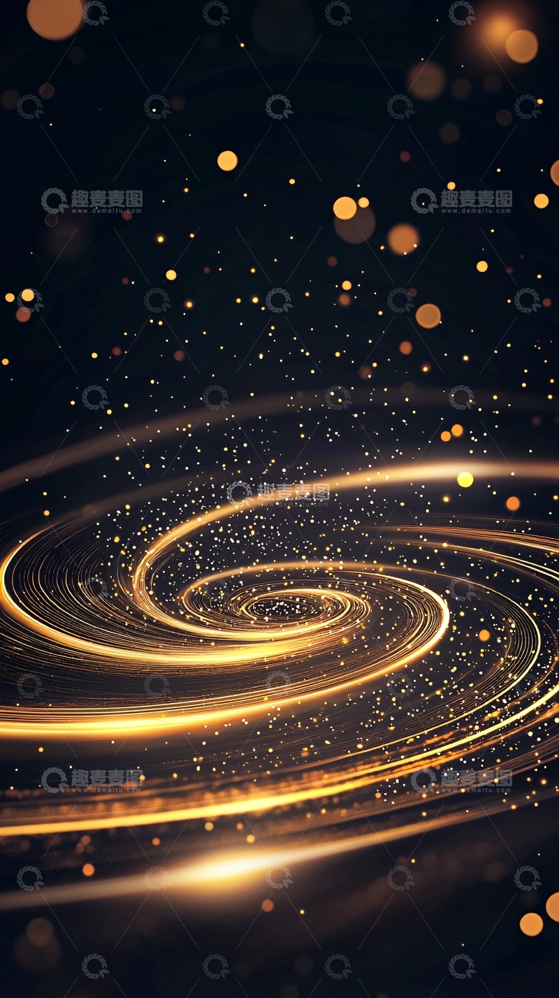 高清大图下载【趣麦麦图】金色螺旋光效背景图