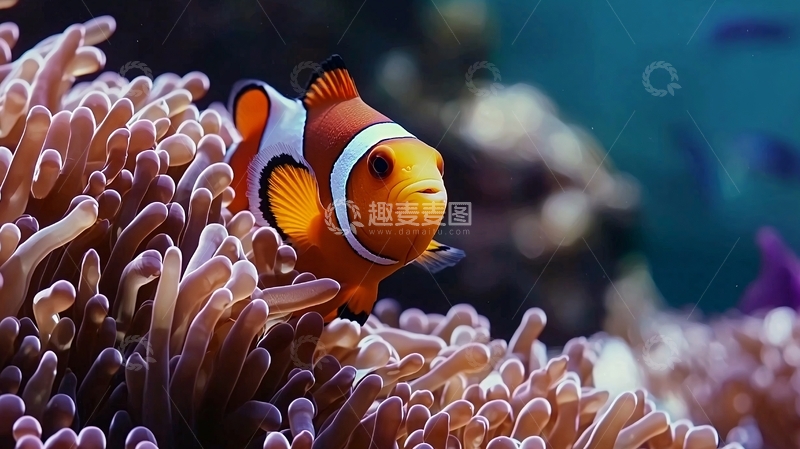 高清大图下载【趣麦麦图】海葵中的小丑鱼