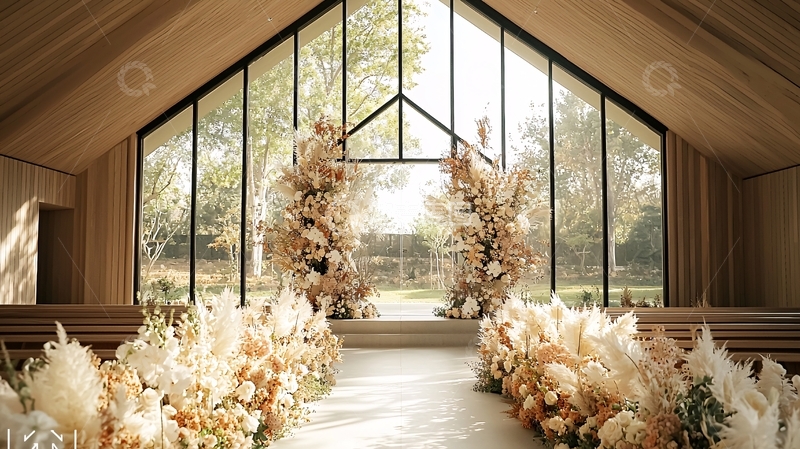 高清大图下载【趣麦麦图】玻璃教堂婚礼舞台