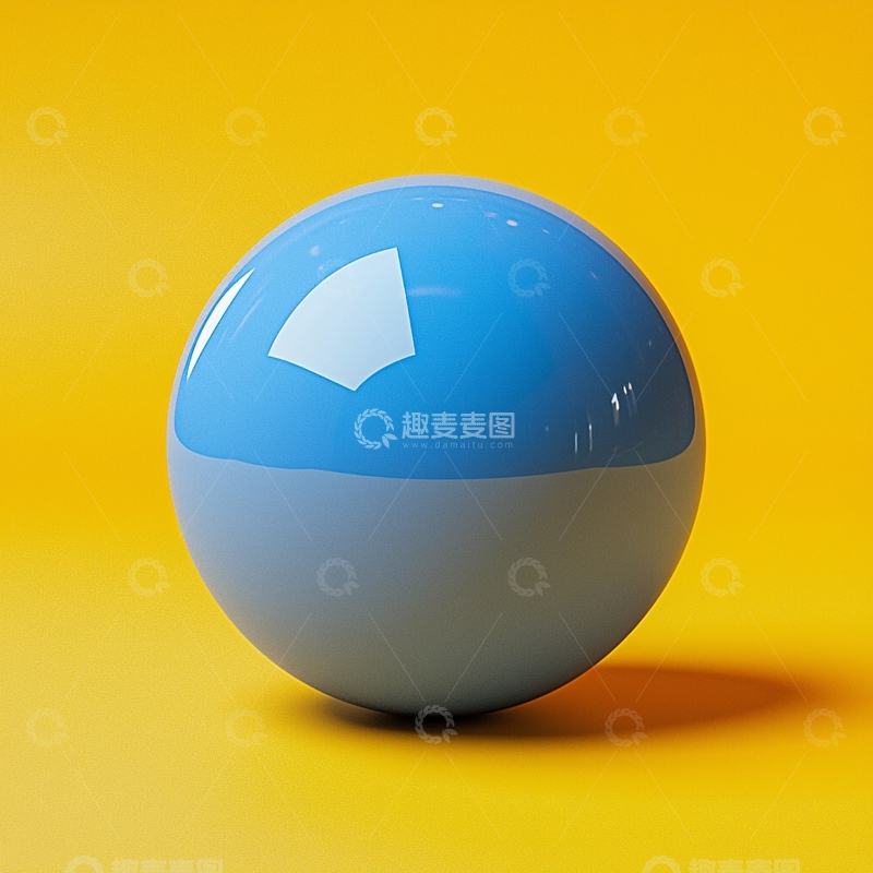 高清大图下载【趣麦麦图】克郎球在明亮黄色背景上居中呈现