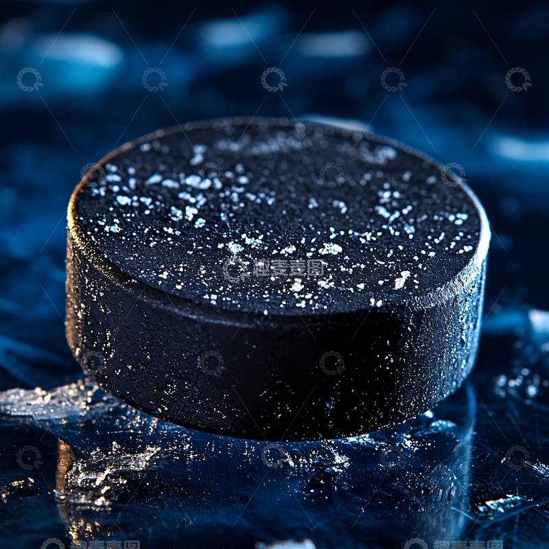 高清大图下载【趣麦麦图】冰球在冷色调背景中清晰可见