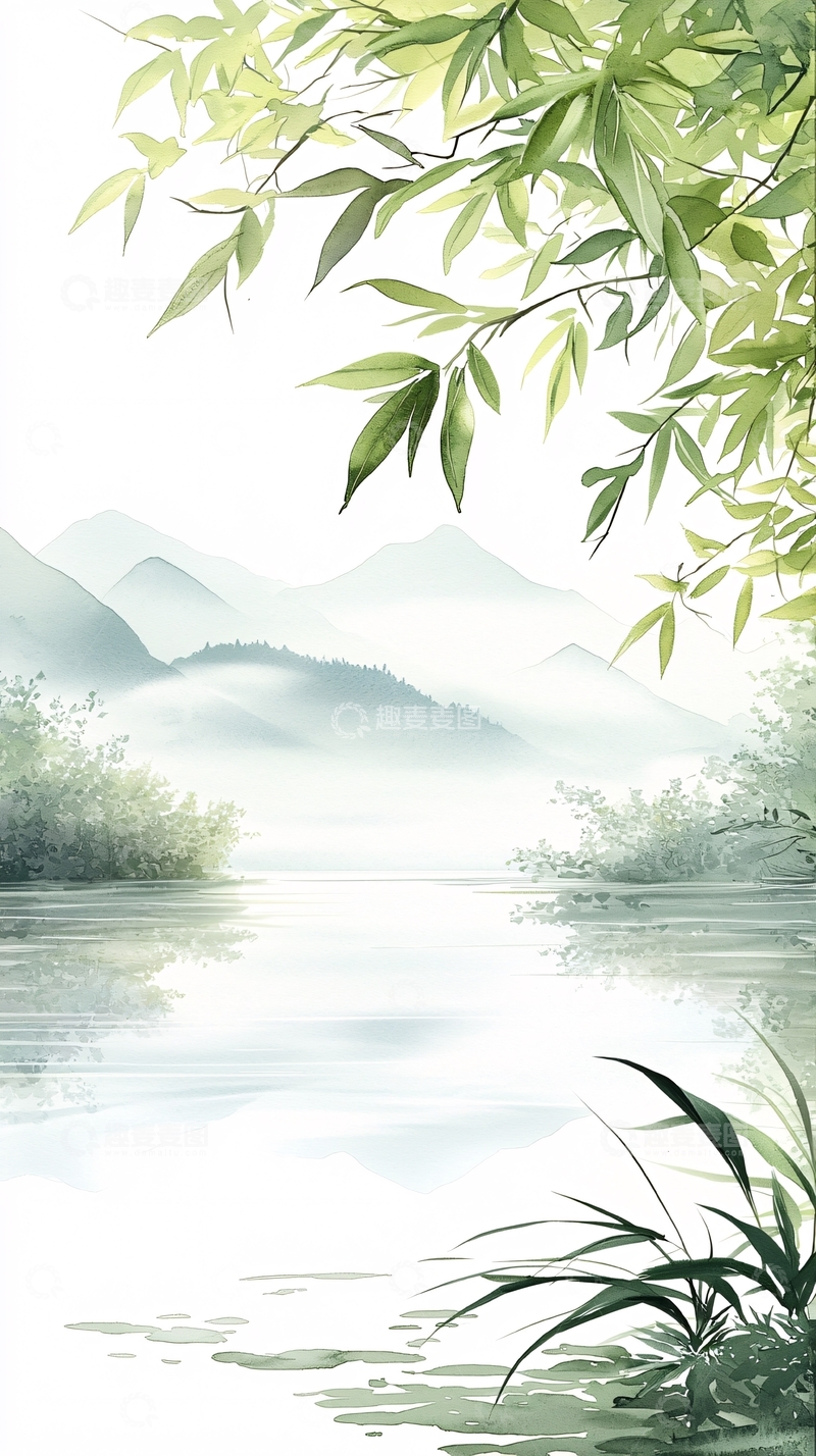 高清大图下载【趣麦麦图】山水静谧图高清图片