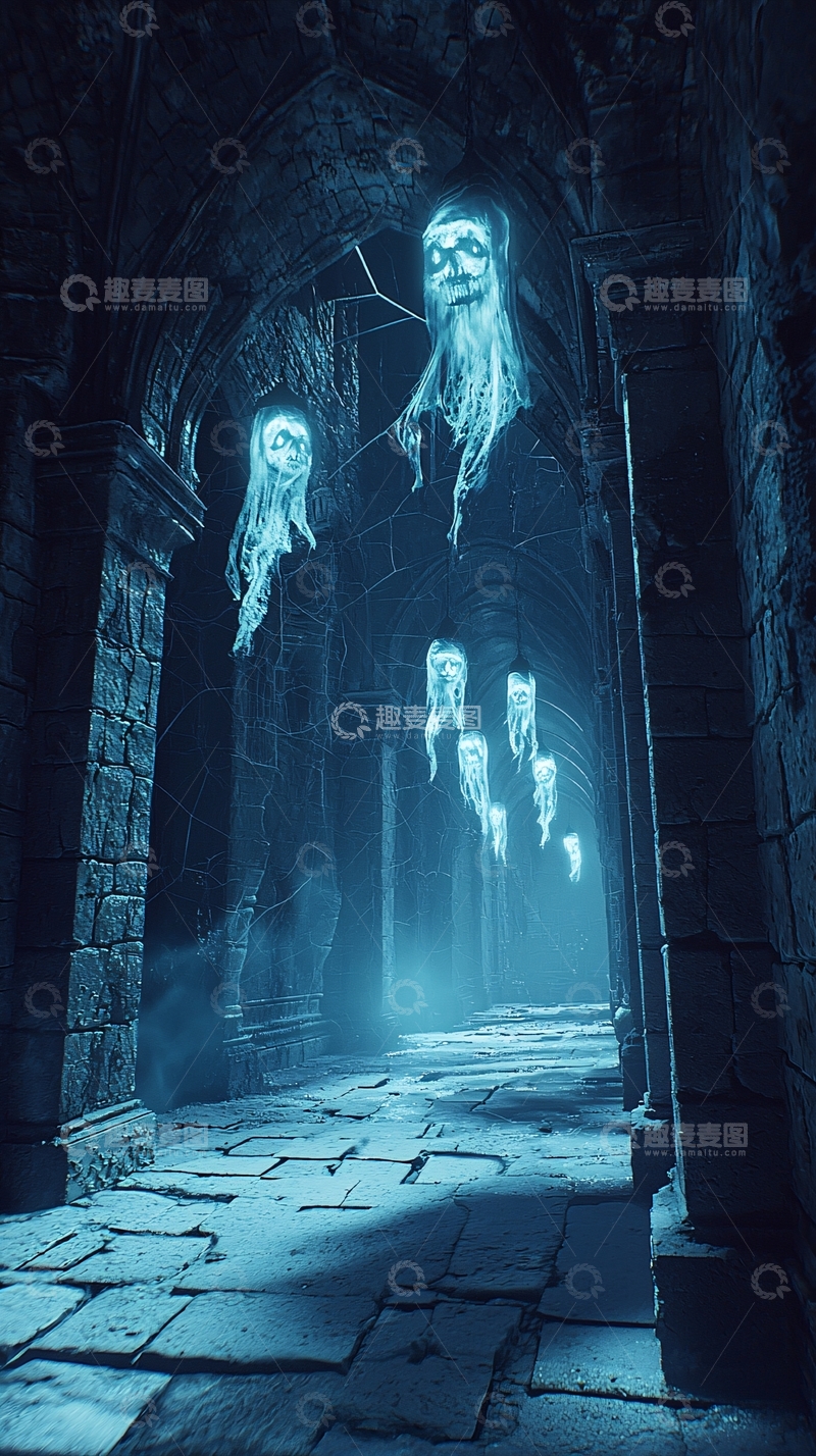 高清大图下载【趣麦麦图】幽灵城堡走廊