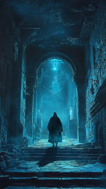 幽暗古堡中的神秘身影