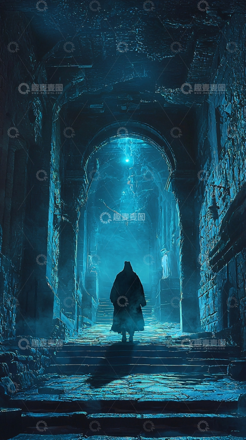 高清大图下载【趣麦麦图】幽暗古堡中的神秘身影