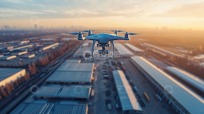 高清大图下载【趣麦麦图】物流无人机制造厂外景