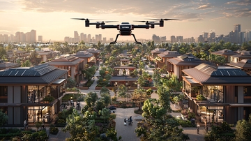 无人机物流中心俯瞰图