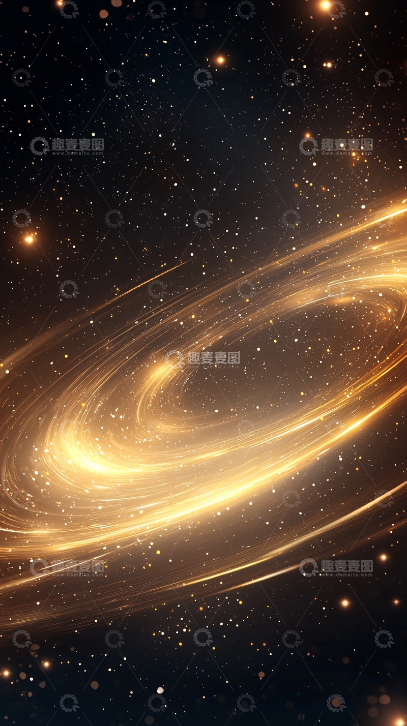 高清大图下载【趣麦麦图】金色星河漩涡背景图