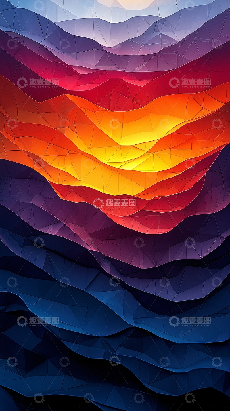 高清大图下载【趣麦麦图】科技感光影分割与多边形背景