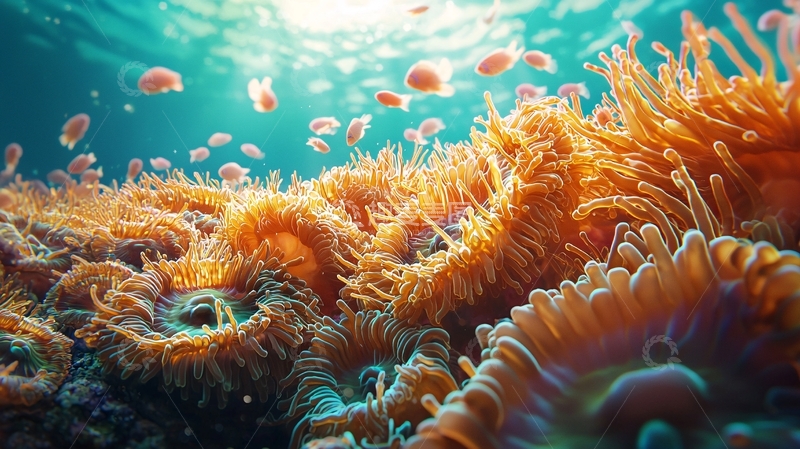 高清大图下载【趣麦麦图】海底珊瑚与小鱼