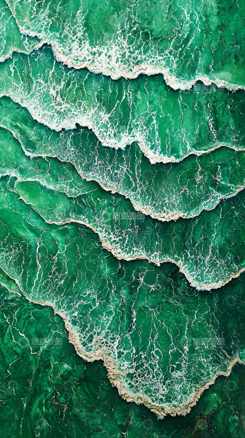 高清大图下载【趣麦麦图】鸟瞰远洋波纹的自然韵律