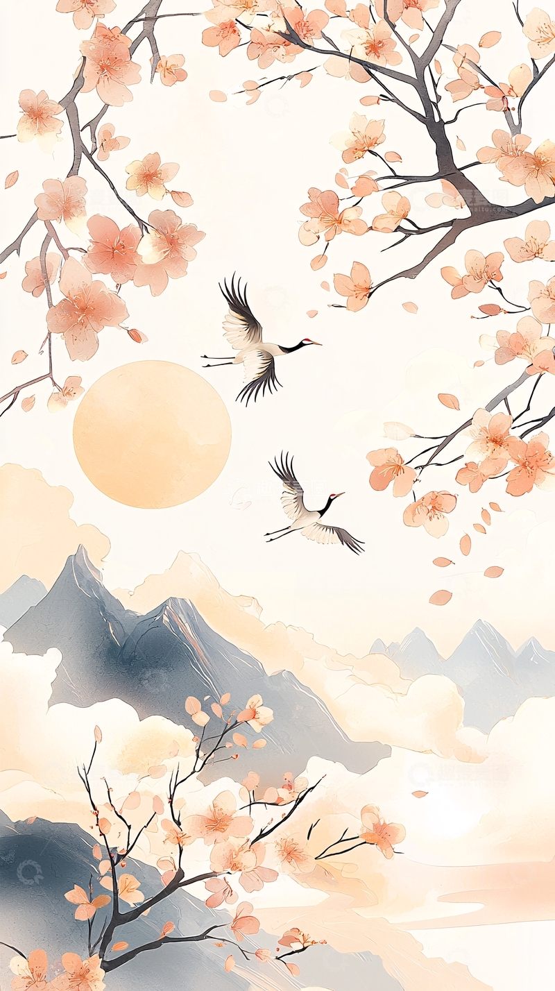 高清大图下载【趣麦麦图】樱花飞舞高清图片