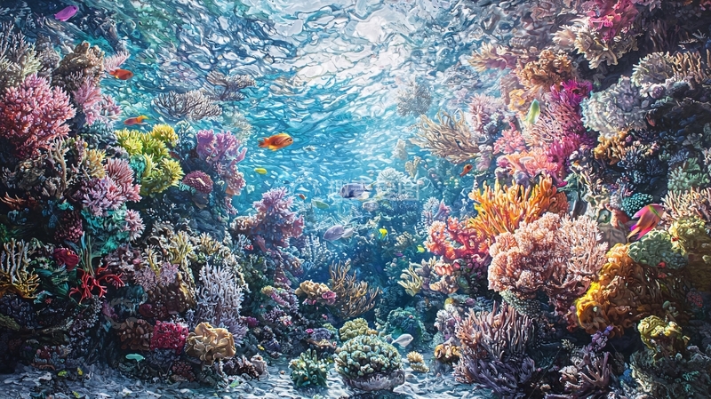 高清大图下载【趣麦麦图】海底珊瑚礁生态系统