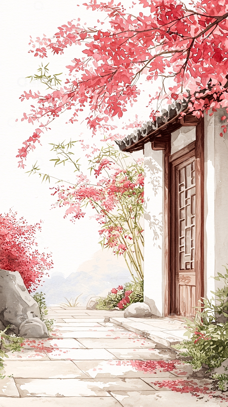 高清大图下载【趣麦麦图】秋日庭院门廊