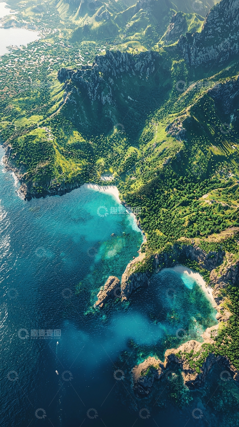高清大图下载【趣麦麦图】热带海岛的全景航拍
