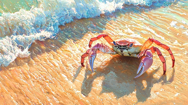 高清大图下载【趣麦麦图】海滩上的螃蟹