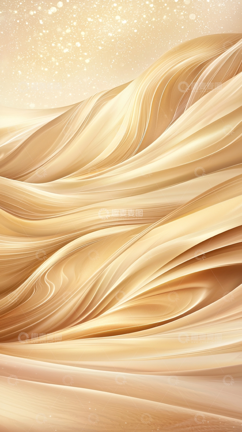 高清大图下载【趣麦麦图】金色波浪抽象背景
