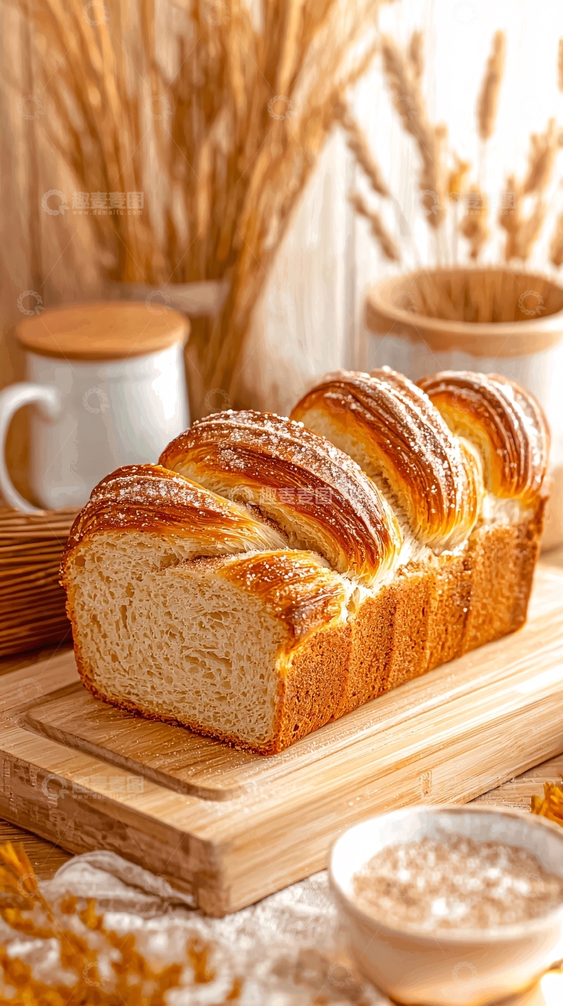 高清大图下载【趣麦麦图】金黄面包切片展示