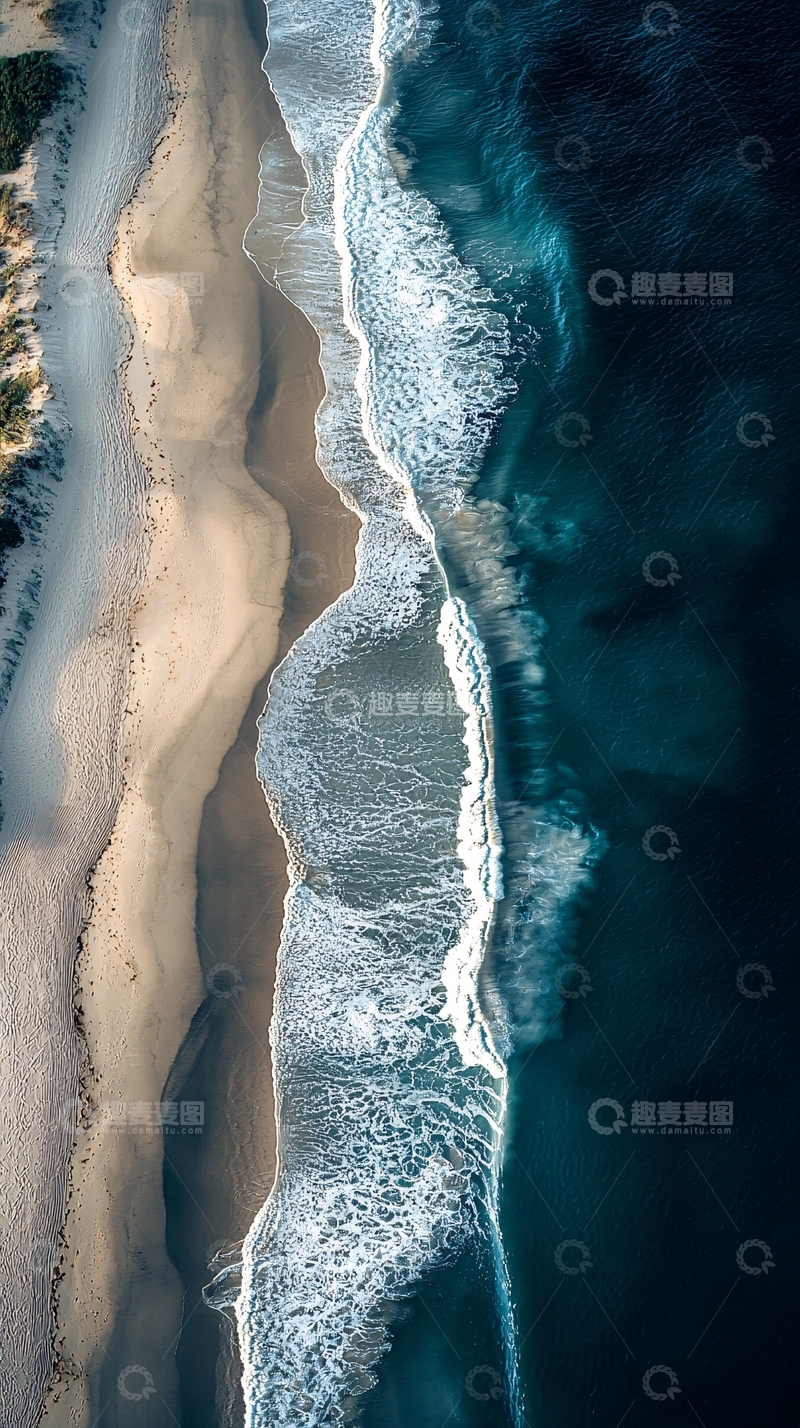 高清大图下载【趣麦麦图】海浪自上而下的透视视角
