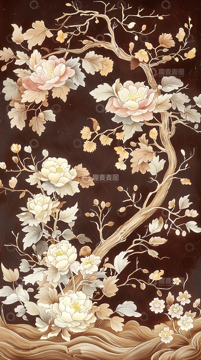 高清大图下载【趣麦麦图】秋日花树背景图