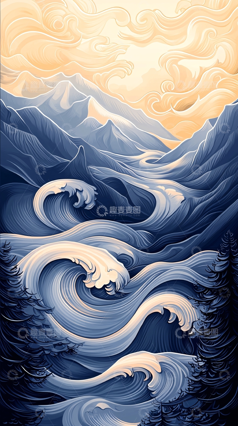 高清大图下载【趣麦麦图】山海交界奇观