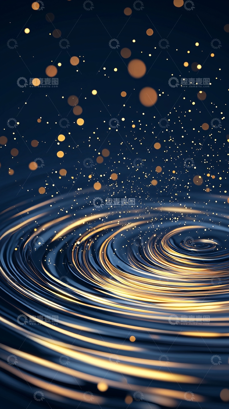 高清大图下载【趣麦麦图】夜空中闪烁的光点与涟漪
