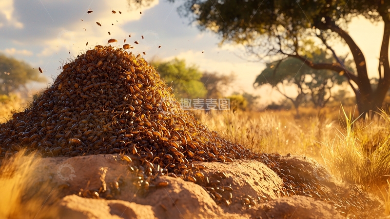 高清大图下载【趣麦麦图】非洲草原上的昆虫堆