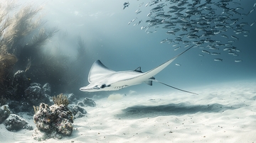 深海鳐鱼与珊瑚礁