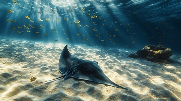 深海鳐鱼与珊瑚礁