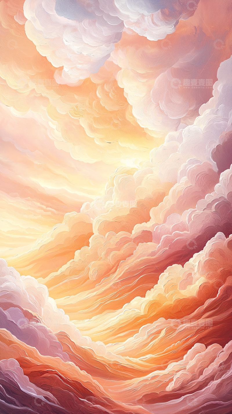 高清大图下载【趣麦麦图】梦幻云海夕阳美景