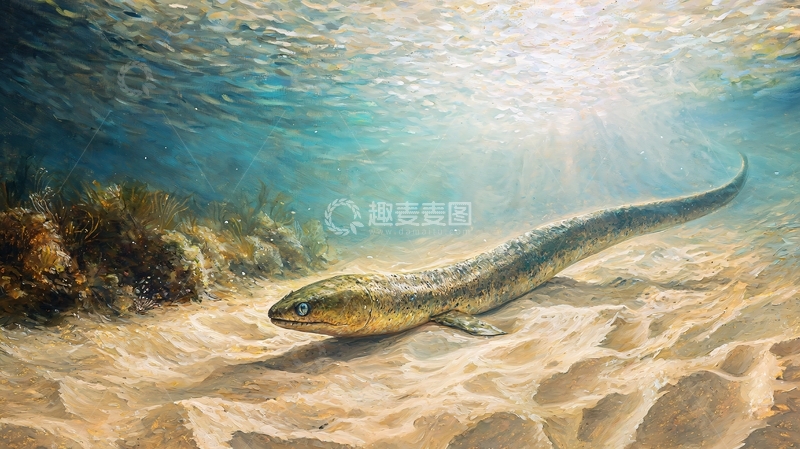 高清大图下载【趣麦麦图】水下爬行动物的油画