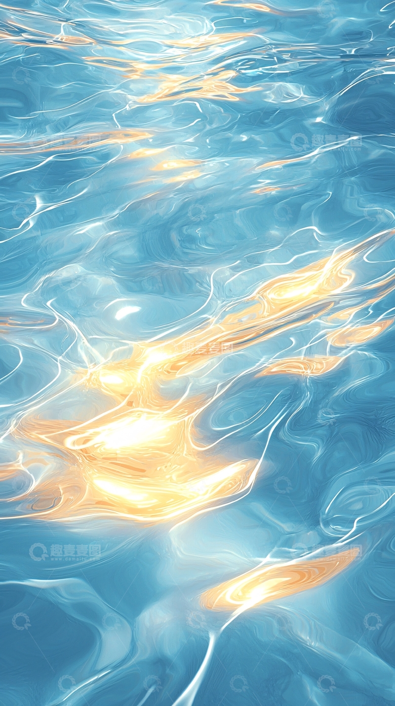 高清大图下载【趣麦麦图】蓝色光影流动抽象背景