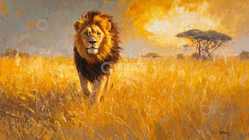 高清大图下载【趣麦麦图】非洲草原上的雄狮